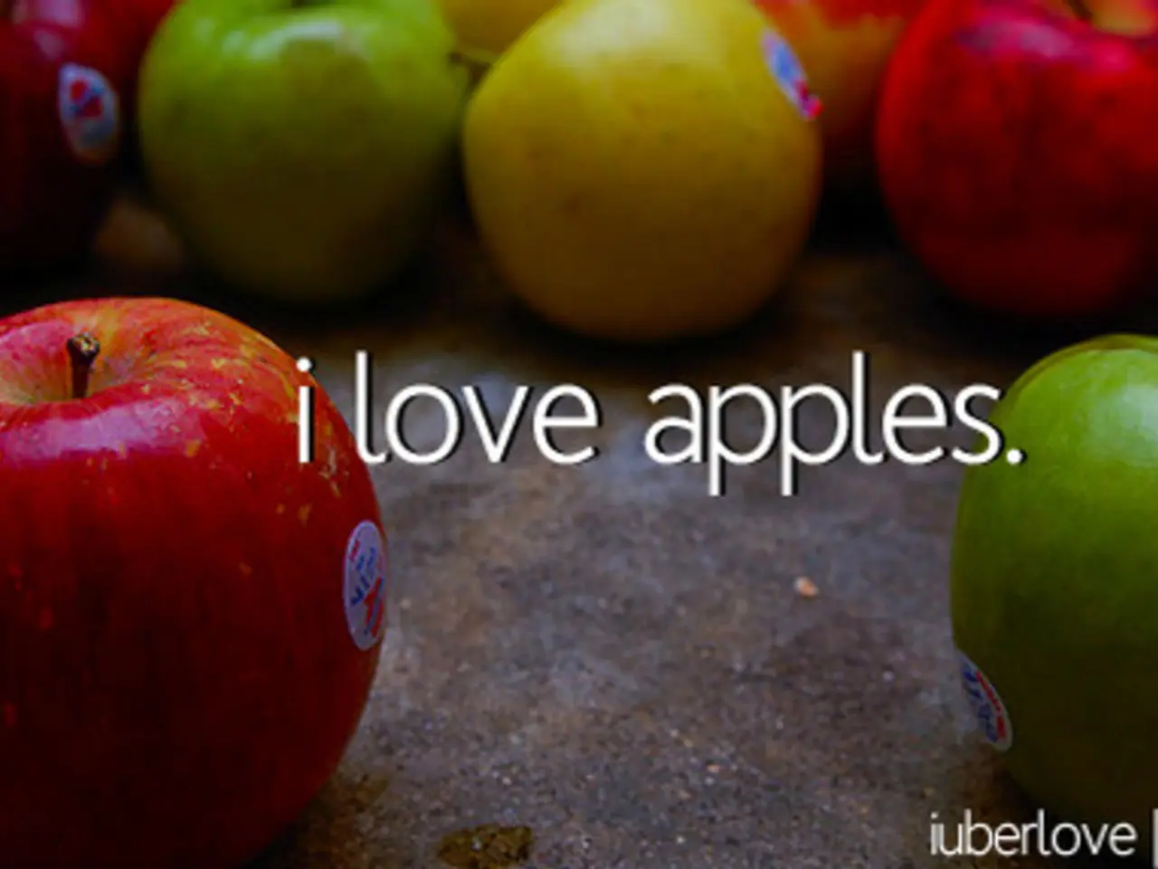 In the foreground of this image, there are apples on the surface and in the middle, there is some...