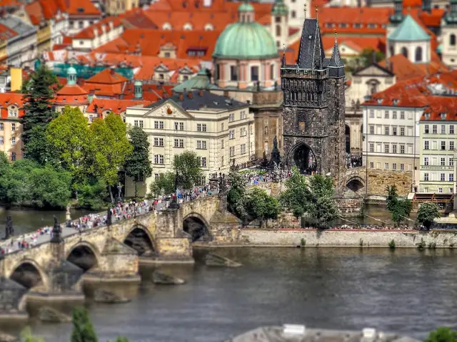 A bridge engineered by Calatrava, showcasing futuristic design, serves as an architectural marvel...
