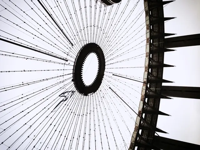 In this picture we can see cables and metal rods.