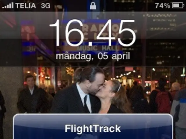 In this image, we can see a lock screen of the mobile. Here we can see the date, time, place, some...