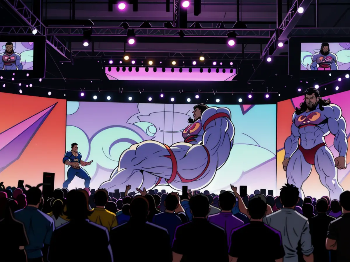 A perspective of the inauguration event stage at TwitchCon 2024, held in San Diego, California, on September 20, 2024, captures the scene in San Diego. Glimpse of the commencement event stage at TwitchCon 2024, held in San Diego, California, on September 20, 2024, showcased in San Diego.